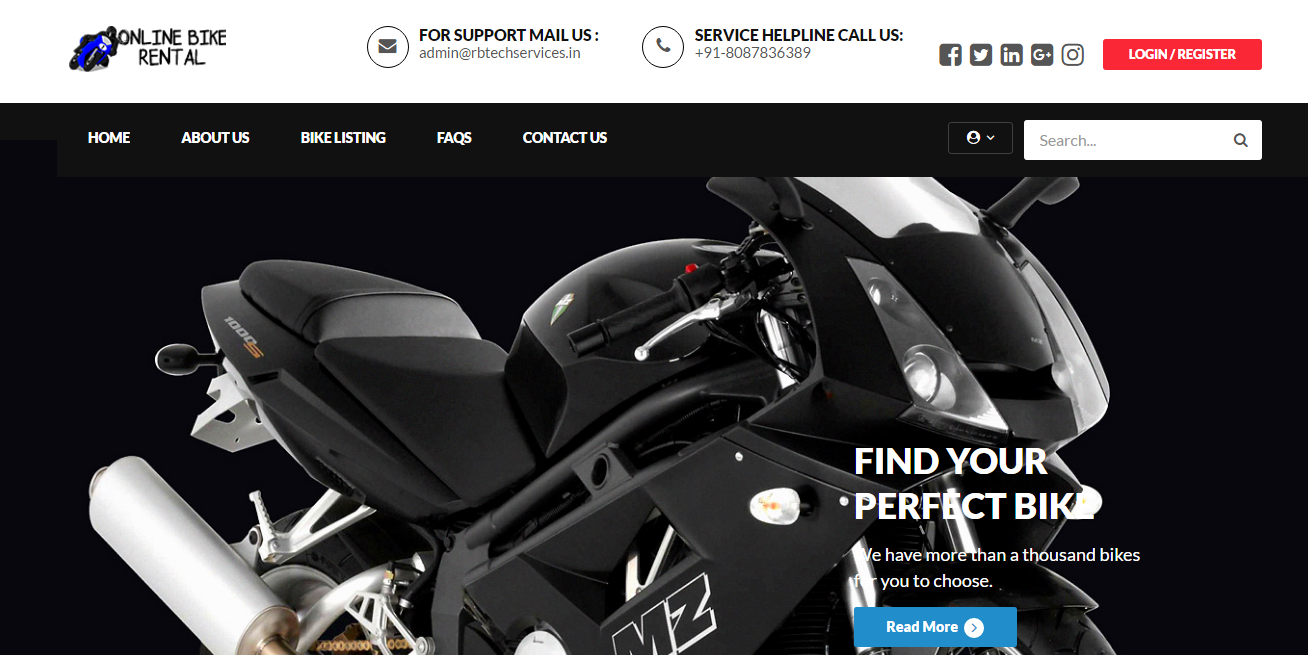 online bike rental management system